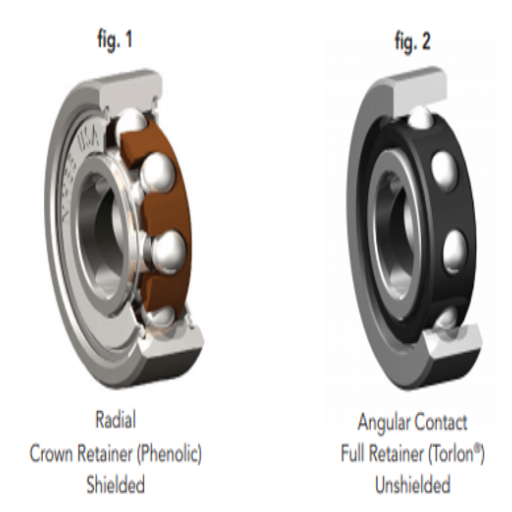 How do angular contact ball bearings compare to radial bearings