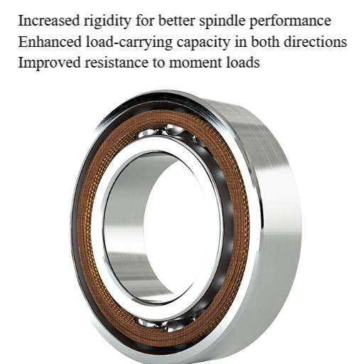 What are the advantages of using duplex angular contact ball bearings in spindles