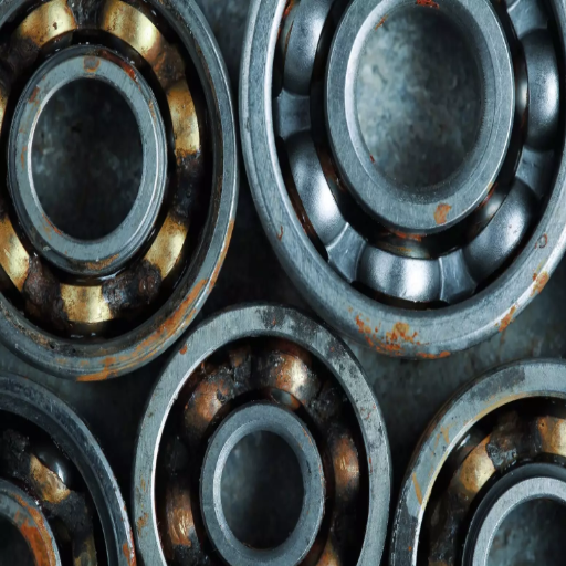 What are the signs of wear and damage in angular contact ball bearings