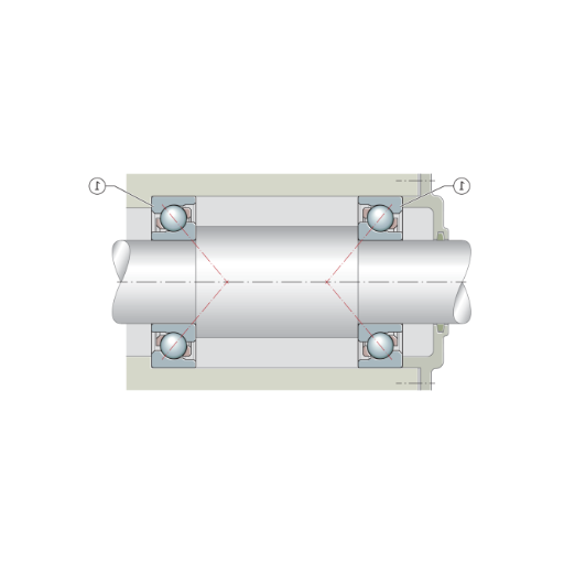 angular contact ball bearing cross section